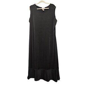 Chelsea Studio Maxi Dress Womens Size Large Black Layared Sleeveless Liquid Knit